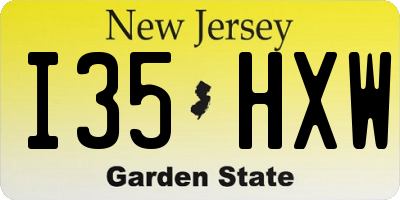NJ license plate I35HXW