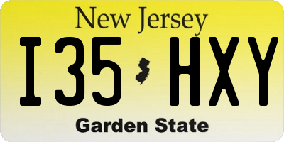 NJ license plate I35HXY