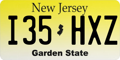 NJ license plate I35HXZ