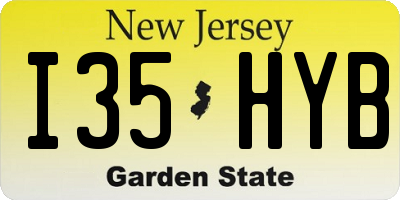 NJ license plate I35HYB
