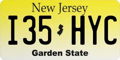 NJ license plate I35HYC