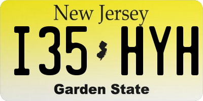 NJ license plate I35HYH