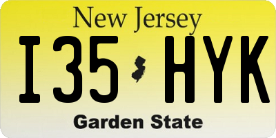 NJ license plate I35HYK