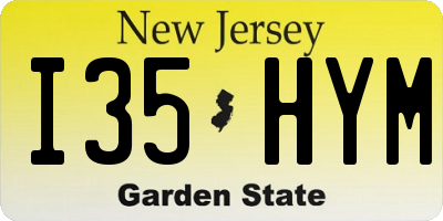 NJ license plate I35HYM