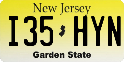 NJ license plate I35HYN