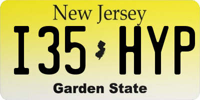 NJ license plate I35HYP