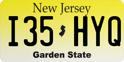 NJ license plate I35HYQ