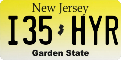 NJ license plate I35HYR