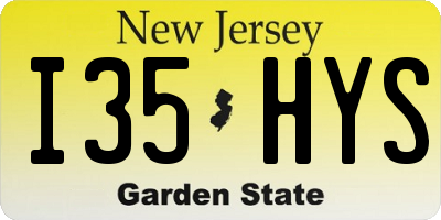 NJ license plate I35HYS