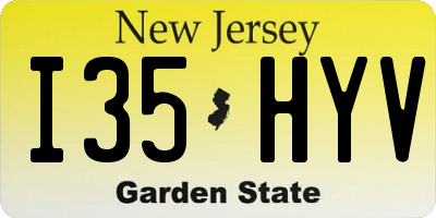NJ license plate I35HYV