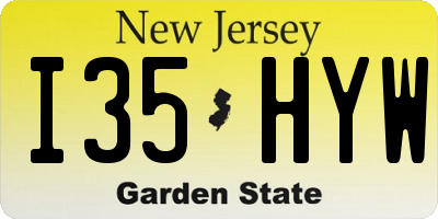 NJ license plate I35HYW