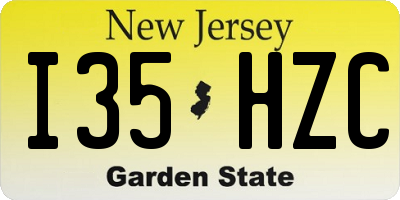 NJ license plate I35HZC