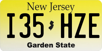 NJ license plate I35HZE