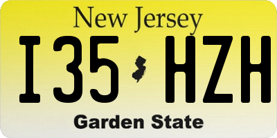 NJ license plate I35HZH