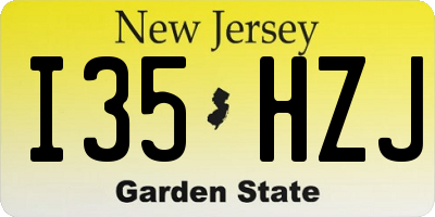 NJ license plate I35HZJ