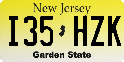 NJ license plate I35HZK