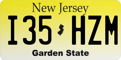 NJ license plate I35HZM