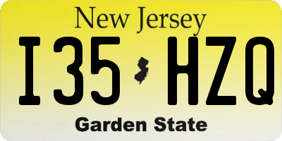 NJ license plate I35HZQ