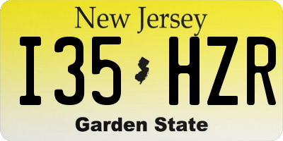 NJ license plate I35HZR