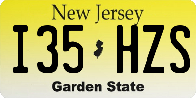 NJ license plate I35HZS