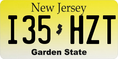 NJ license plate I35HZT