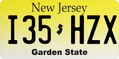 NJ license plate I35HZX