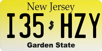NJ license plate I35HZY