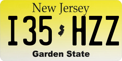 NJ license plate I35HZZ