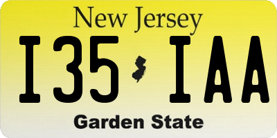 NJ license plate I35IAA