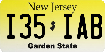 NJ license plate I35IAB