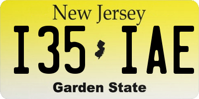 NJ license plate I35IAE