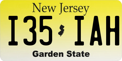 NJ license plate I35IAH