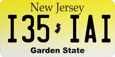 NJ license plate I35IAI
