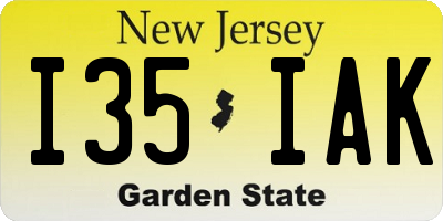 NJ license plate I35IAK