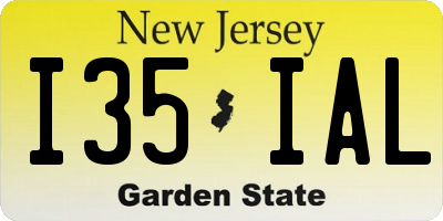 NJ license plate I35IAL