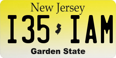 NJ license plate I35IAM