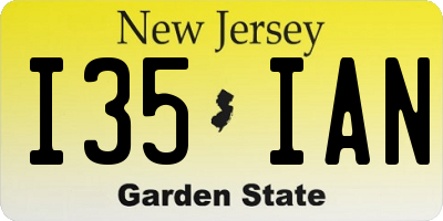 NJ license plate I35IAN