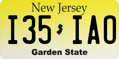 NJ license plate I35IAO
