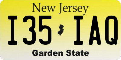 NJ license plate I35IAQ