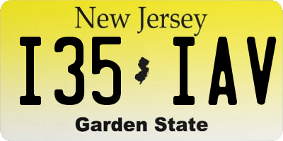 NJ license plate I35IAV