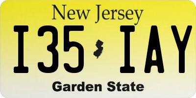 NJ license plate I35IAY