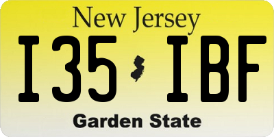NJ license plate I35IBF