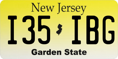 NJ license plate I35IBG
