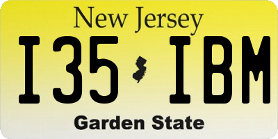 NJ license plate I35IBM