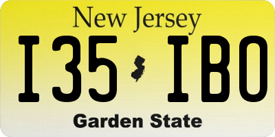 NJ license plate I35IBO