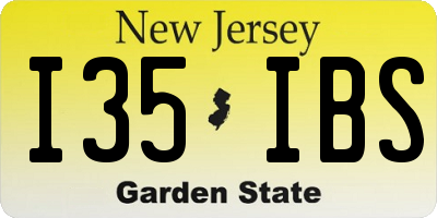 NJ license plate I35IBS