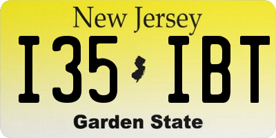 NJ license plate I35IBT