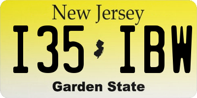 NJ license plate I35IBW