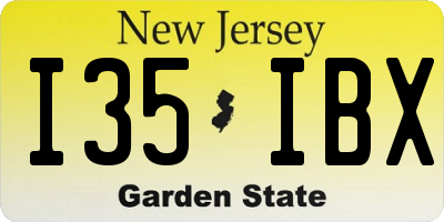 NJ license plate I35IBX