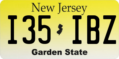 NJ license plate I35IBZ